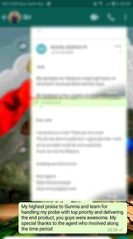 Gunma Private Investigation client testimonial 4